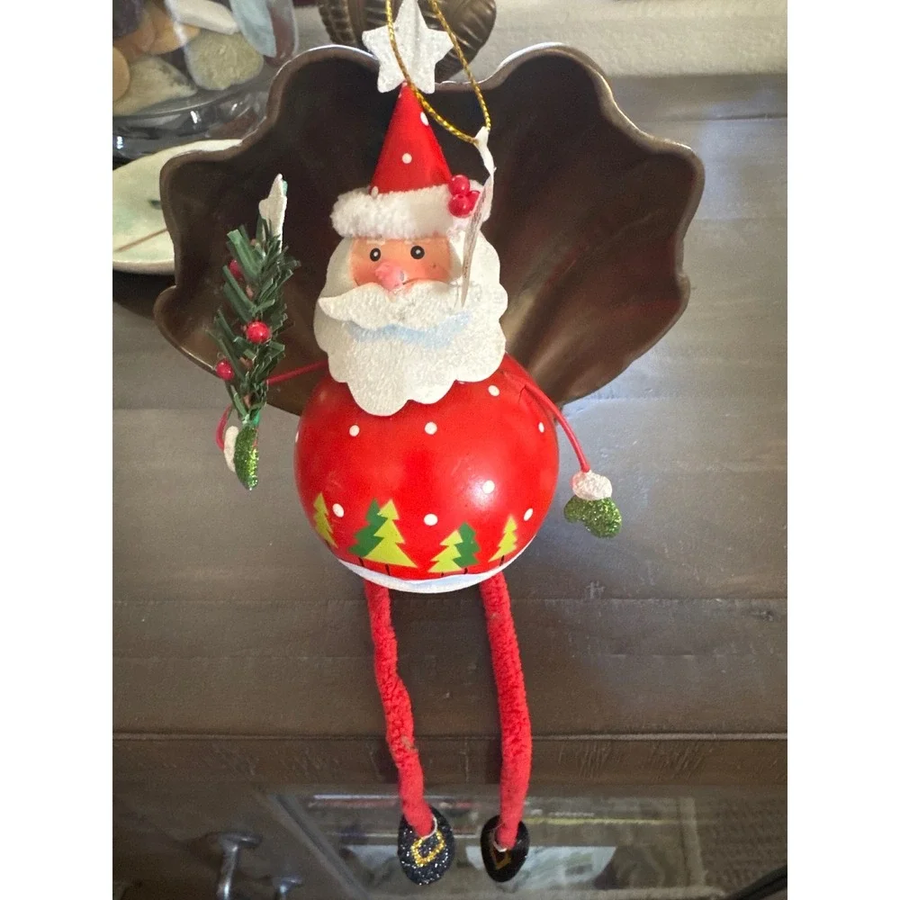 Pier 1 Imports Santa Claus Christmas Ornament Dangling Legs Red White 2968240
